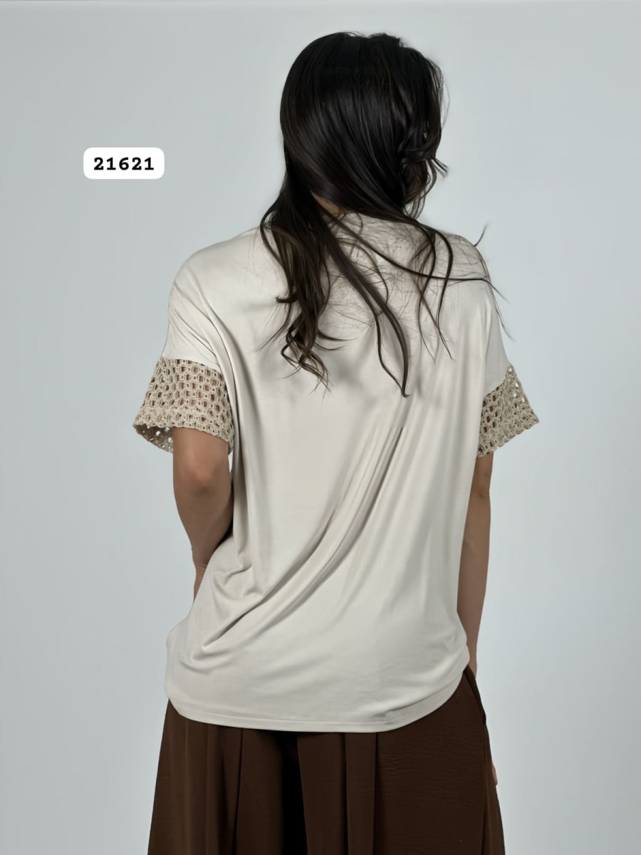 Polera Lino Mangas Tejidas 3 Estrellas LOVE A2-5910