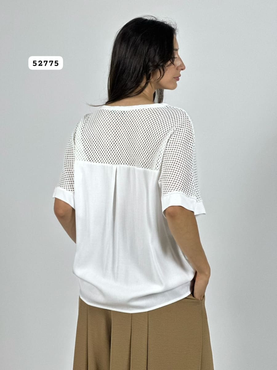 Polera Lino Hombros Tejidos LOVE Print A3-704