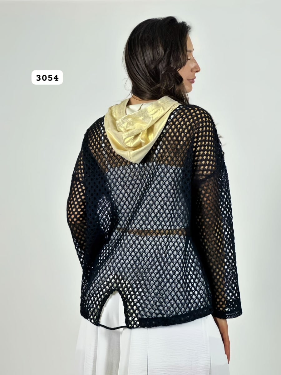 Poleron Tejido Estrellas y Capucha Brillante A2-614