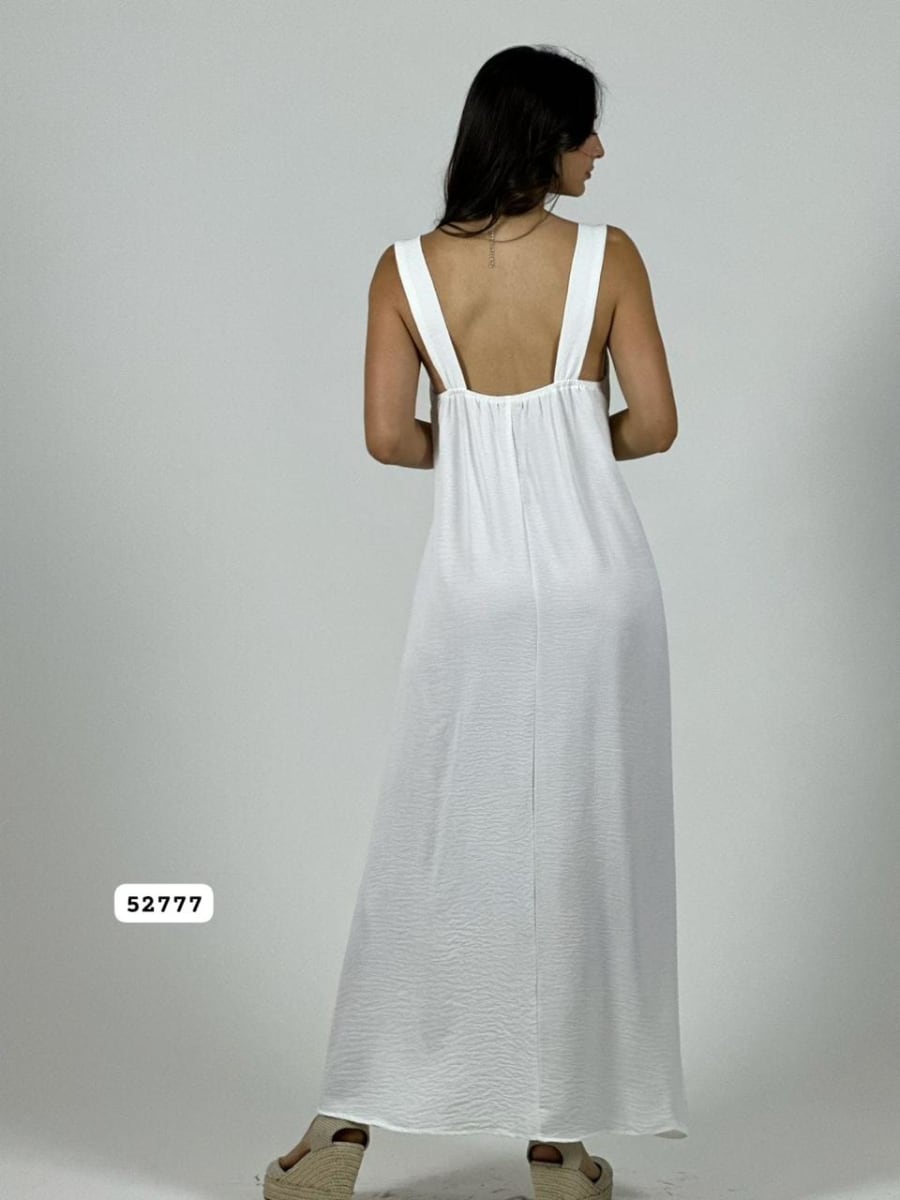 Vestido Crepe Tirantes Flores Brillantes A1-434