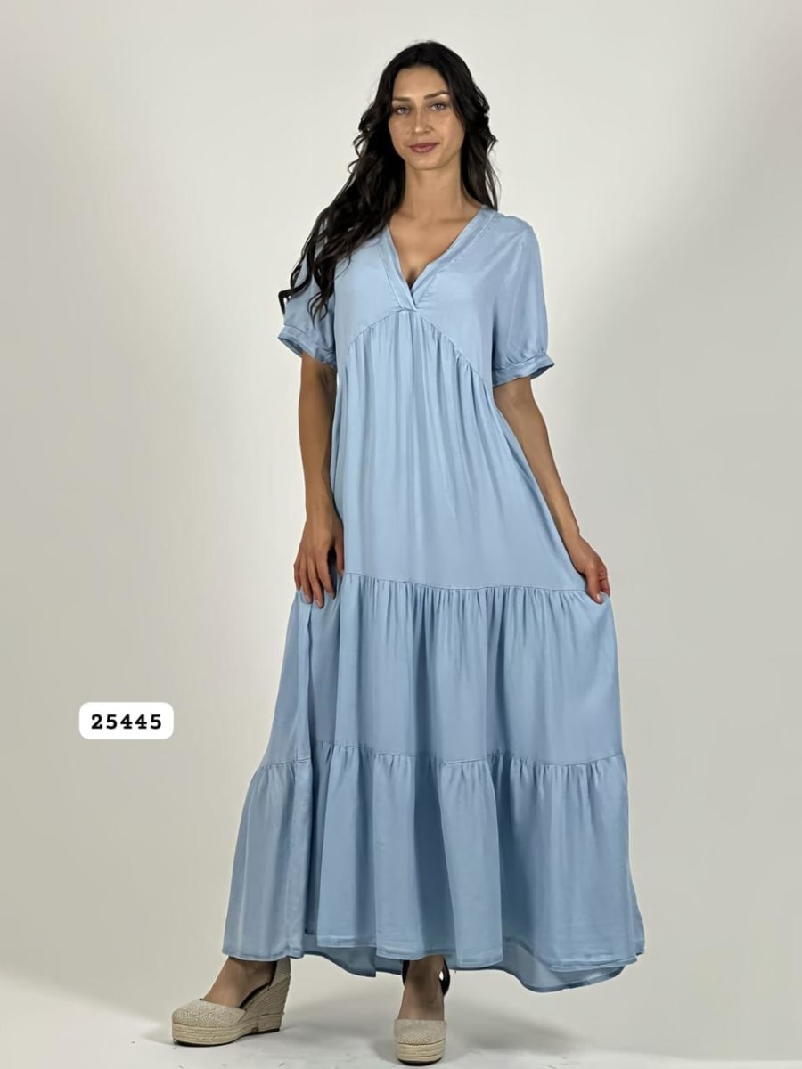 Vestido Mezclilla Seccionado Cuello V A1-152