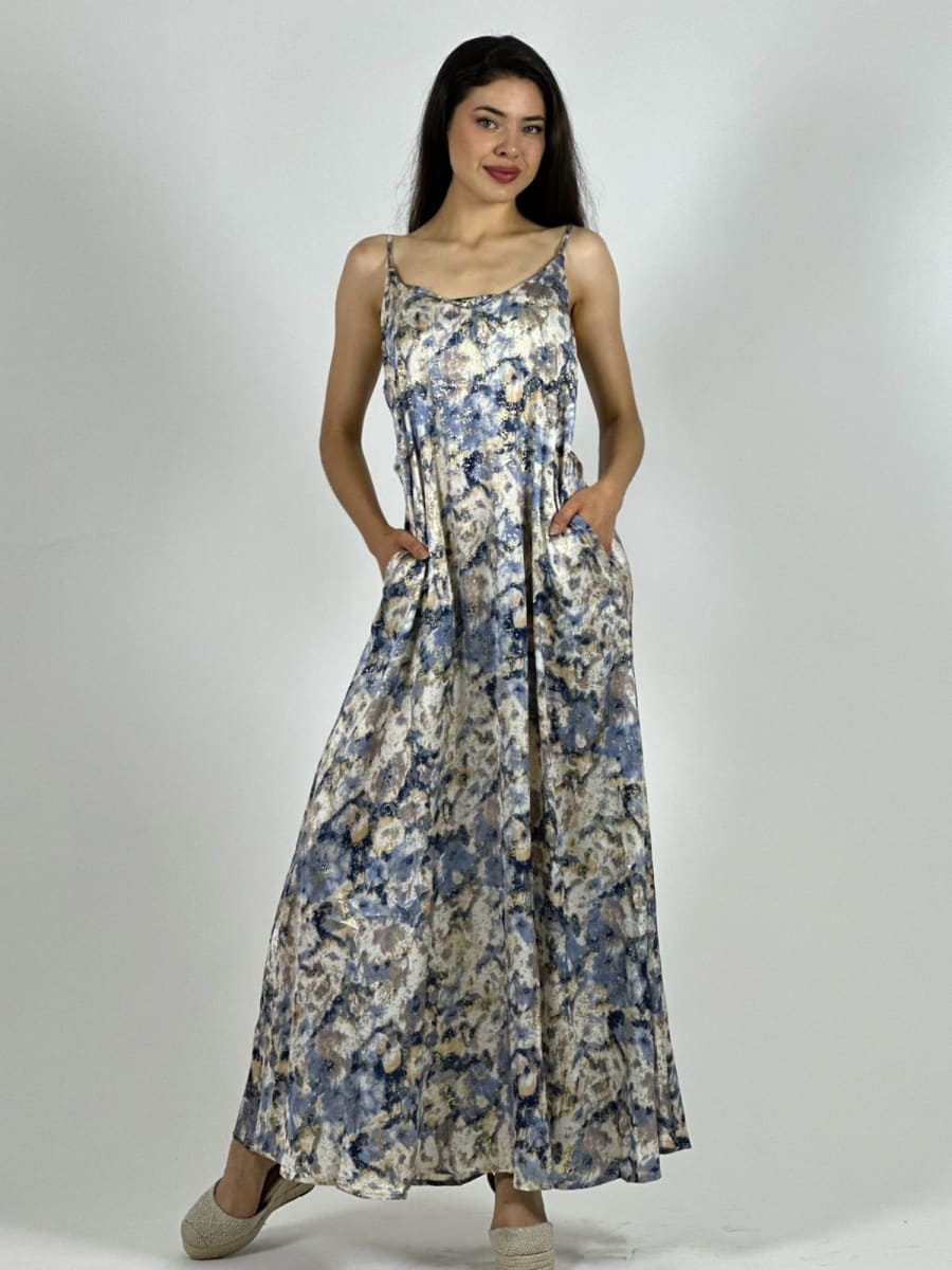 Vestido Estampado Difuminado con Brillos A1-171