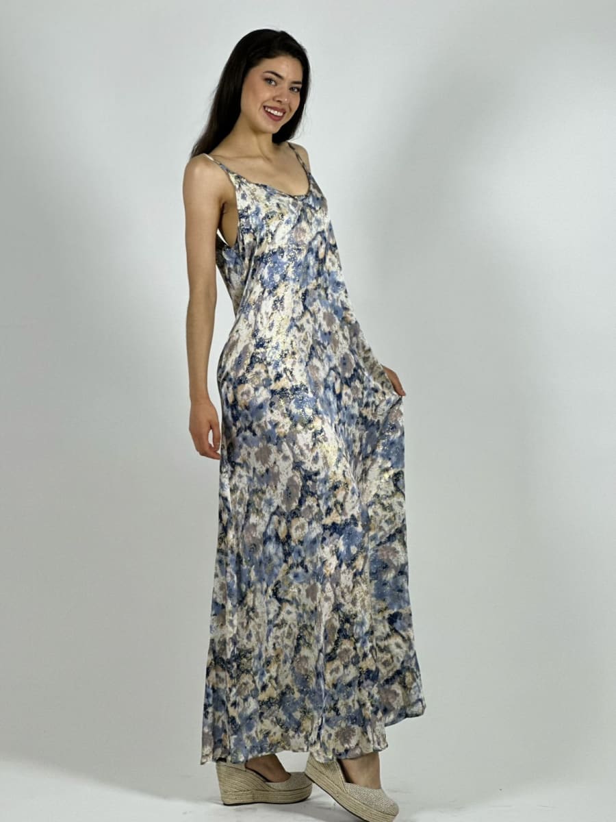 Vestido Estampado Difuminado con Brillos A1-172