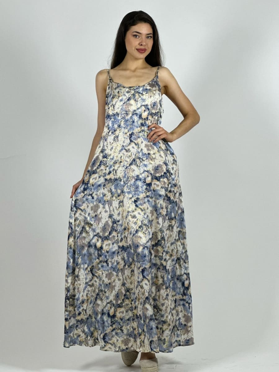 Vestido Estampado Difuminado con Brillos A1-173