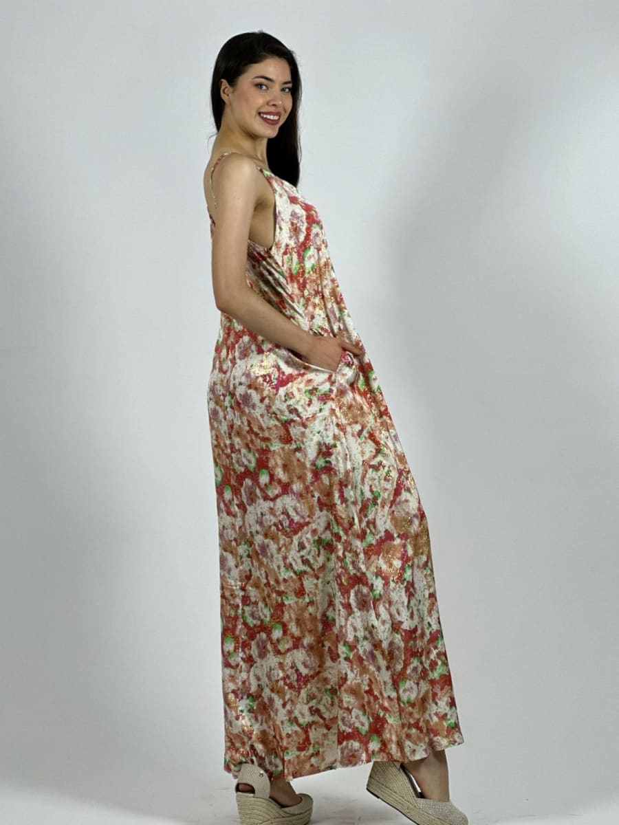 Vestido Estampado Difuminado con Brillos A1-178