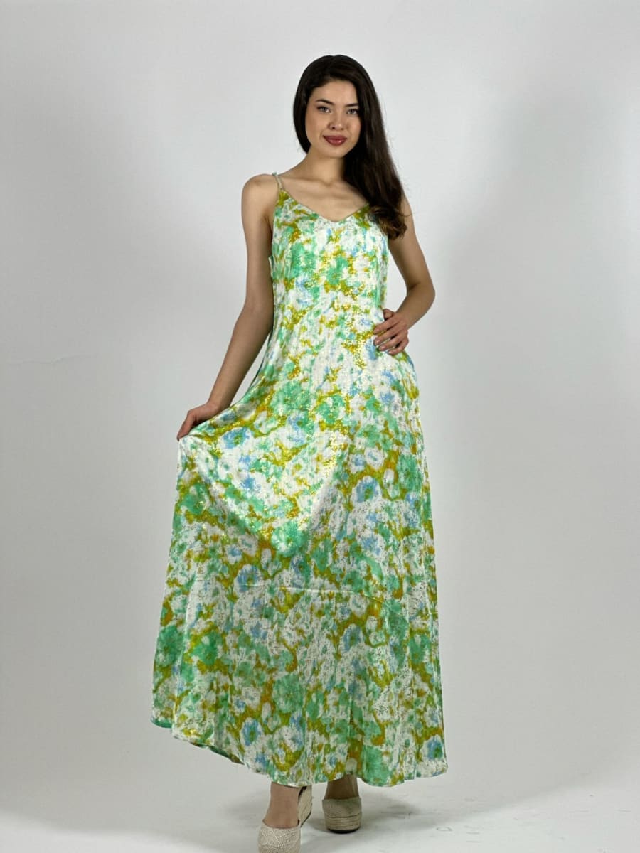 Vestido Estampado Difuminado con Brillos A1-174