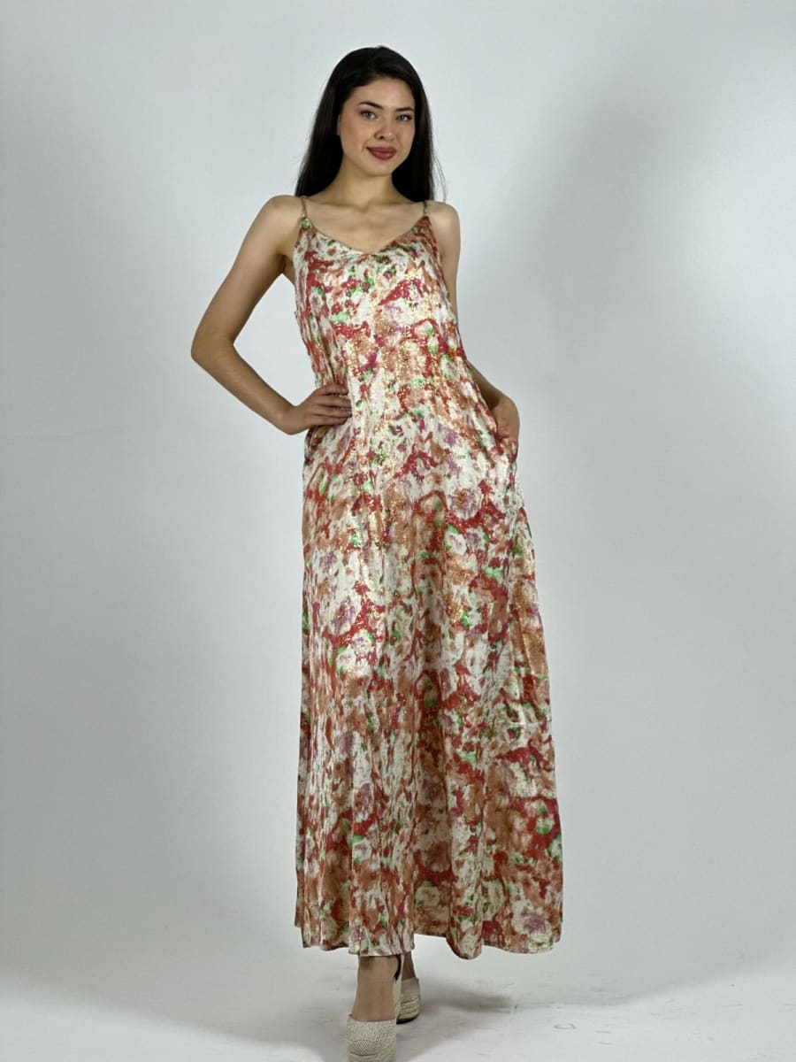 Vestido Estampado Difuminado con Brillos A1-177