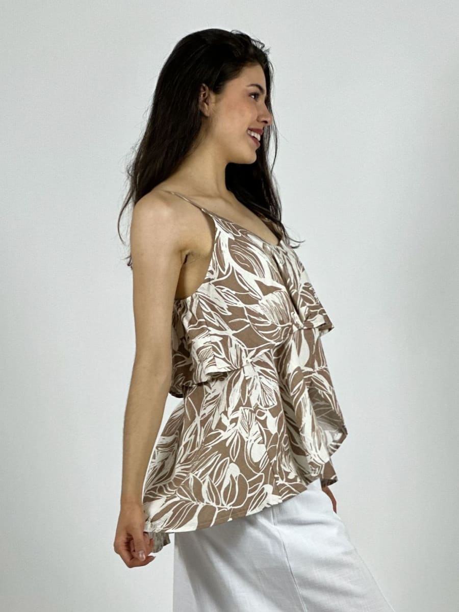 Blusa Con Vuelos Algodón Viscosa A1-55