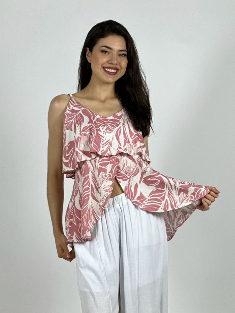 Blusa Con Vuelos Algodón Viscosa A1-57