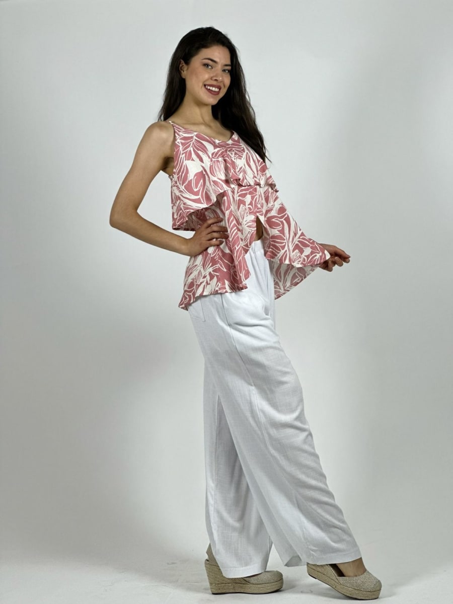 Blusa Con Vuelos Algodón Viscosa A1-58