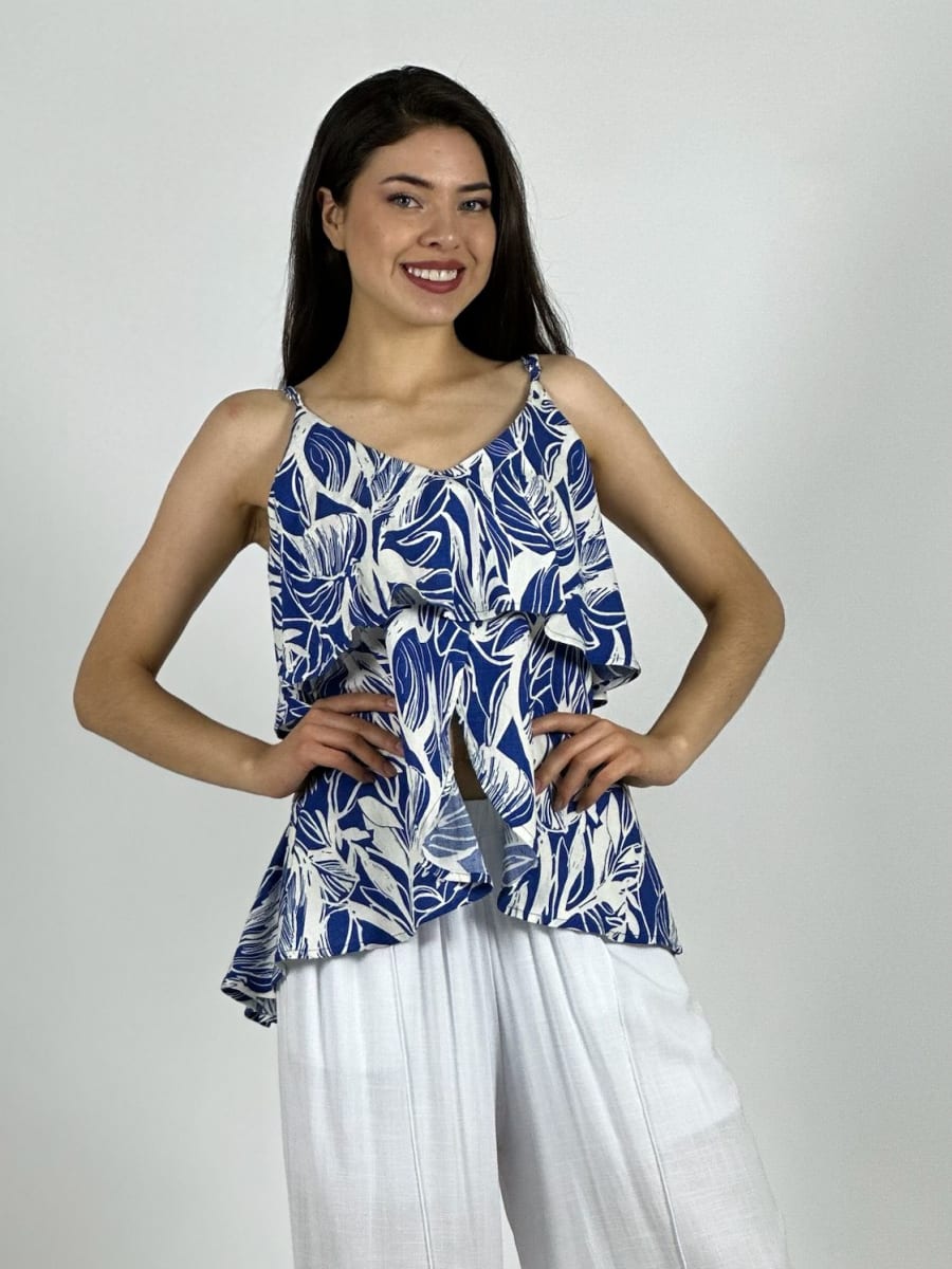 Blusa Con Vuelos Algodón Viscosa A1-59