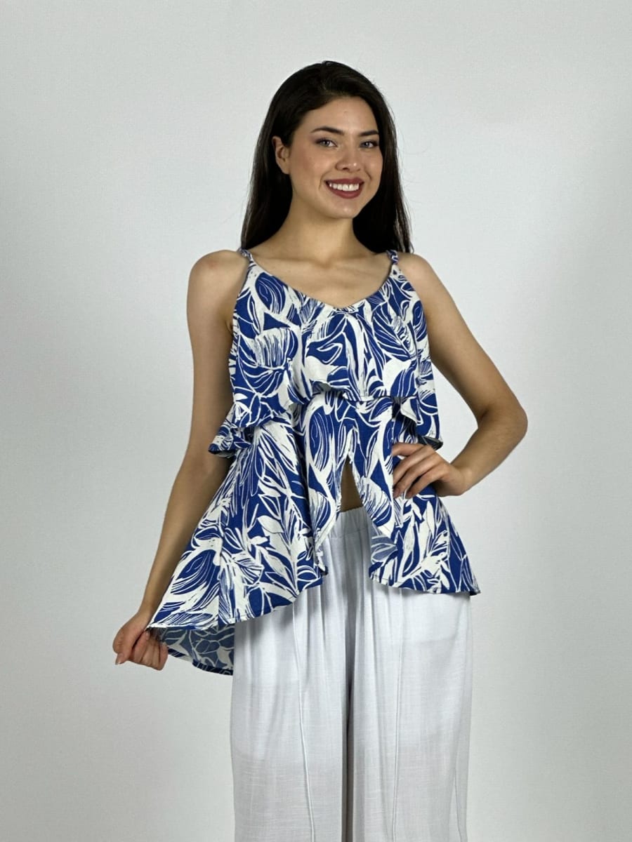 Blusa Con Vuelos Algodón Viscosa A1-510