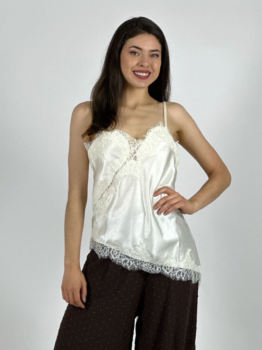 Polera Lencera con Encaje A1-351
