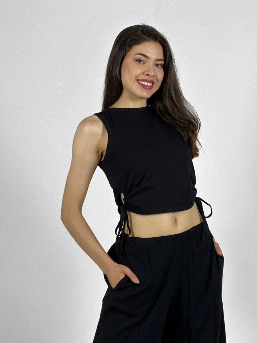 Polera Top Algodón Calidad Ajustable en Laterales A1-161
