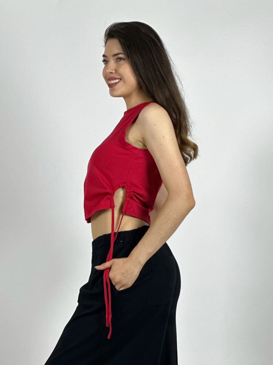 Polera Top Algodón Calidad Ajustable en Laterales A1-167