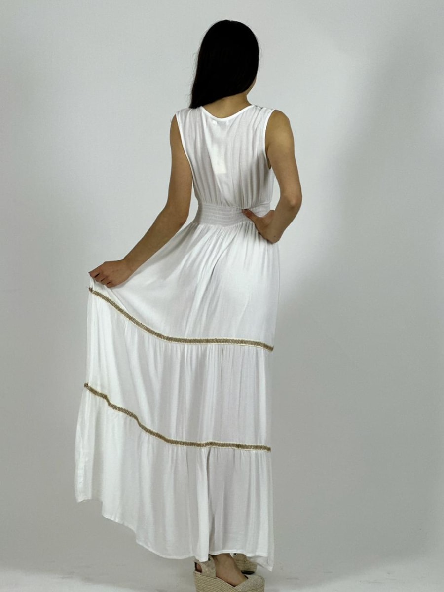 Vestido Bambula Boho Estrellas y Conchas A1-364