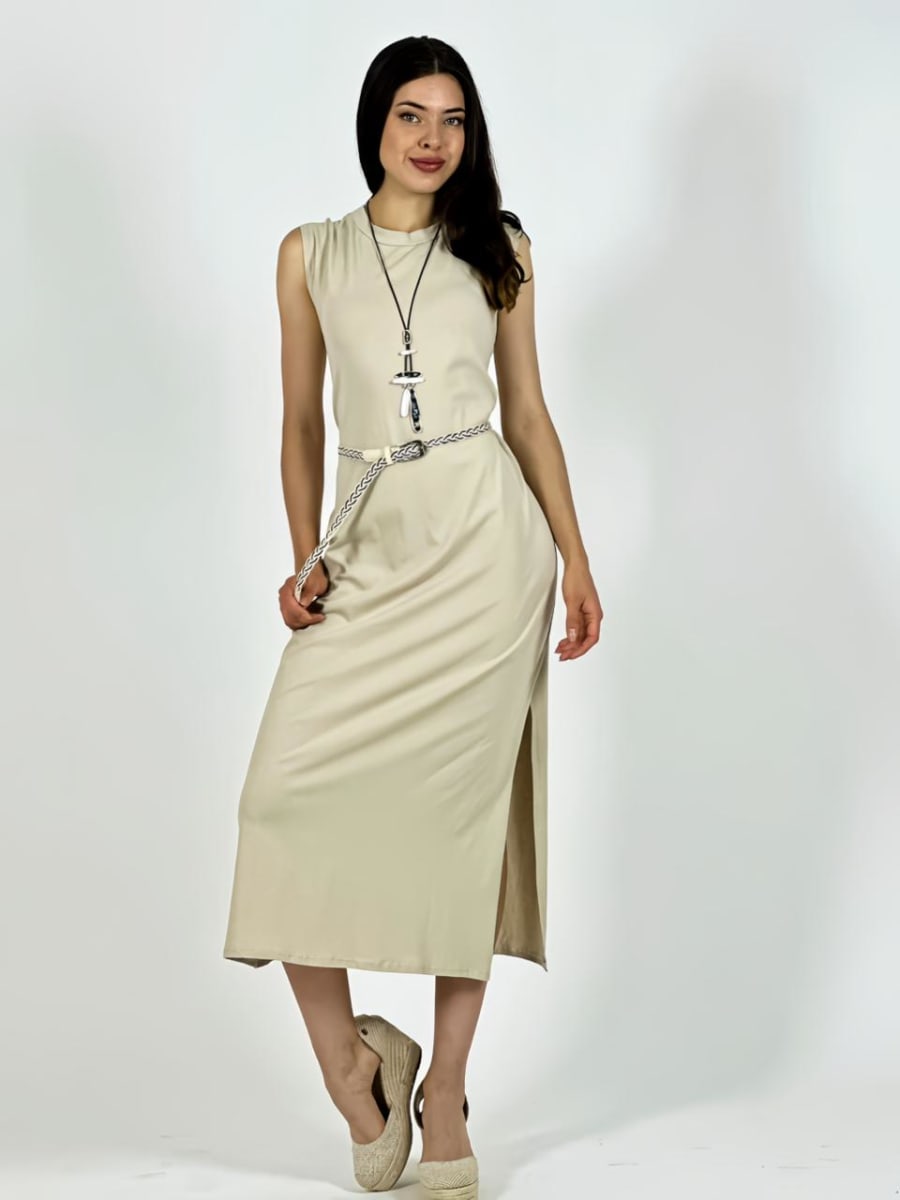 Vestido Algodon con Cinturon A3-822