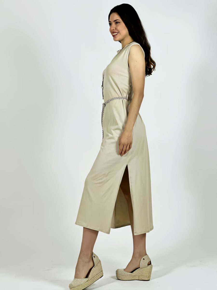 Vestido Algodon con Cinturon A3-823