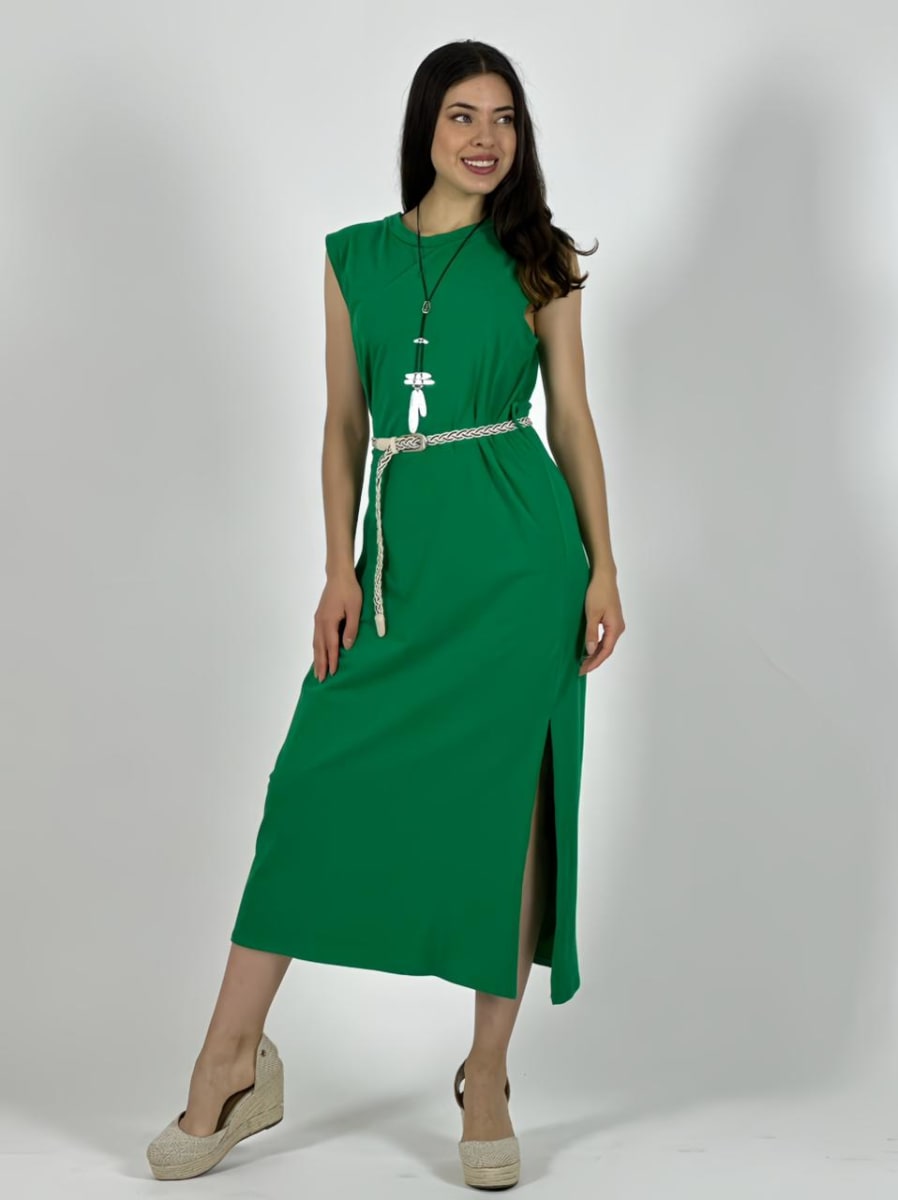 Vestido Algodon con Cinturon A3-828
