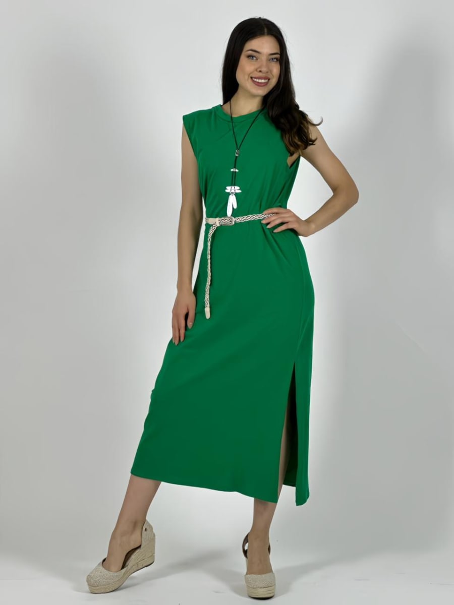 Vestido Algodon con Cinturon A3-829