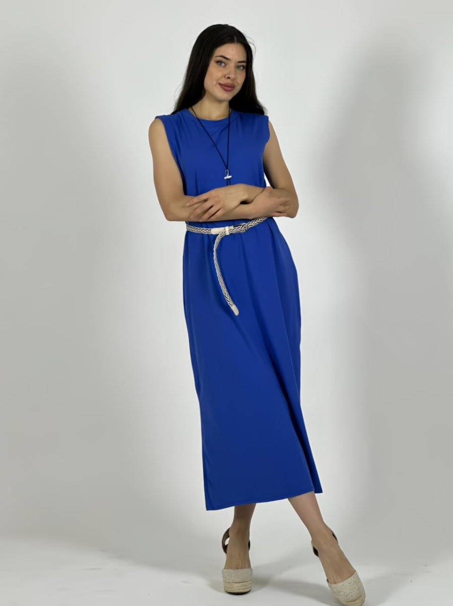 Vestido Algodon con Cinturon A3-8211