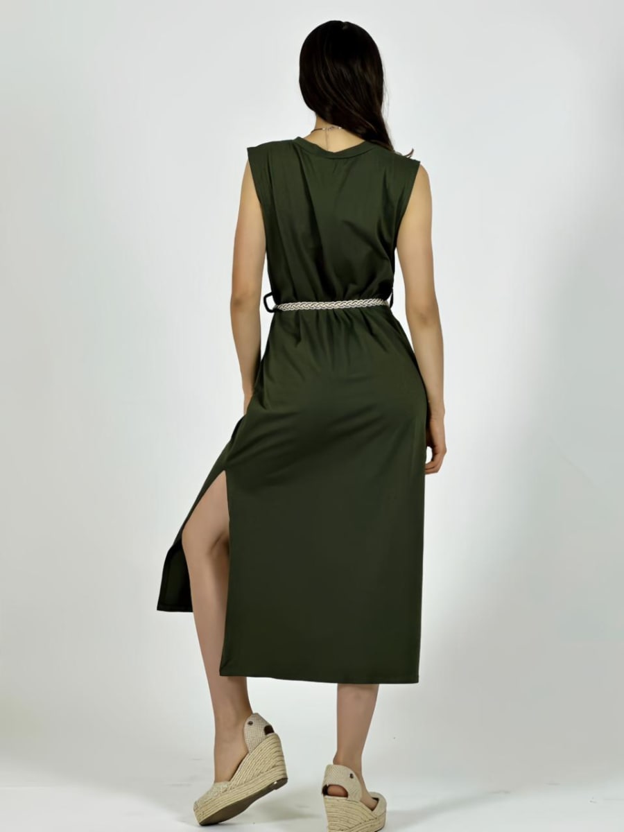 Vestido Algodon con Cinturon A3-8216