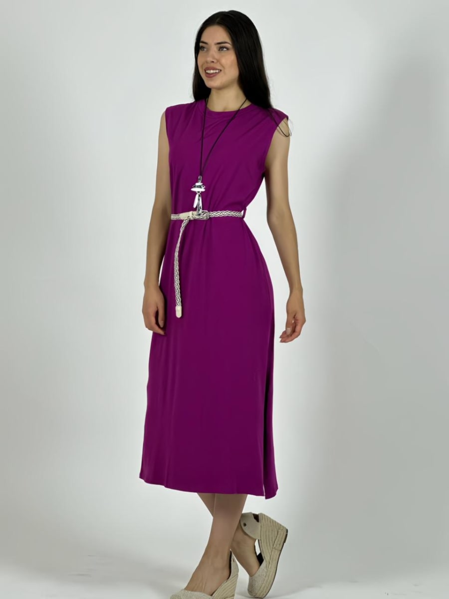 Vestido Algodon con Cinturon A3-8218