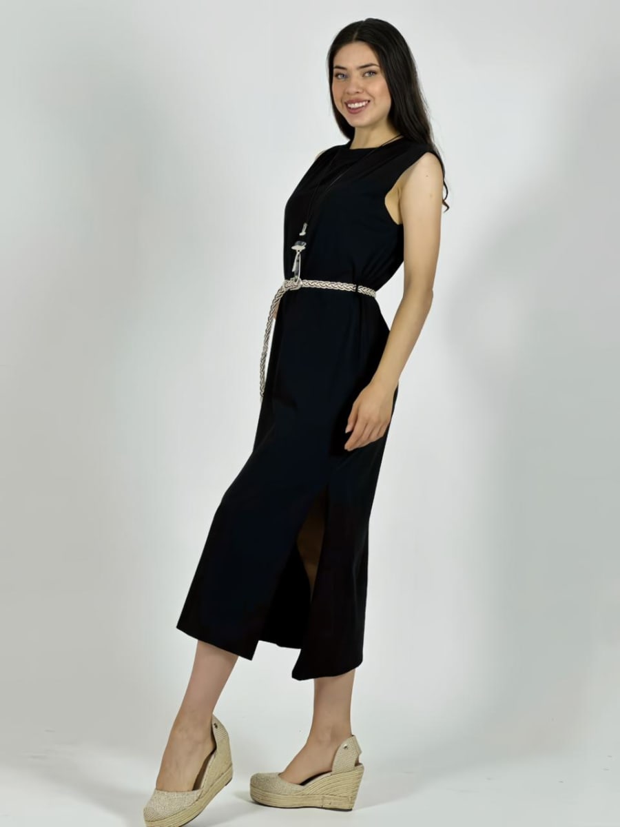 Vestido Algodon con Cinturon A3-8222