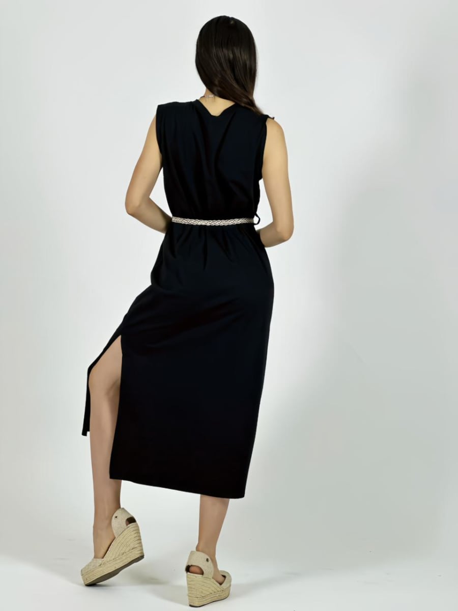 Vestido Algodon con Cinturon A3-8223