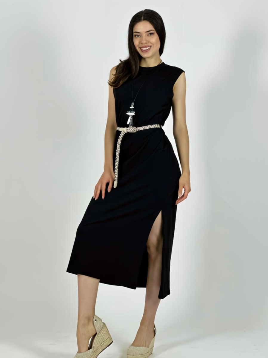 Vestido Algodon con Cinturon A3-8221