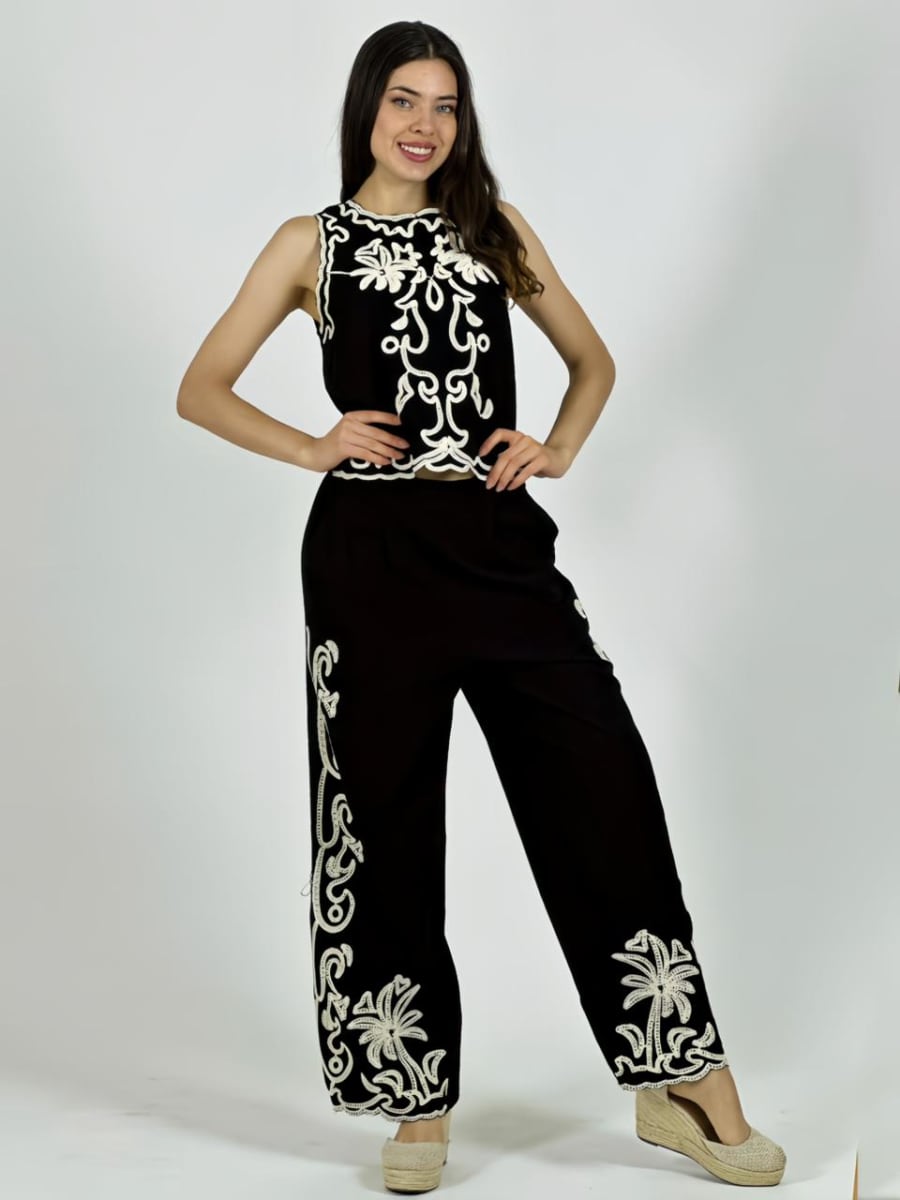 Conjunto de Lino Bordado A1-72