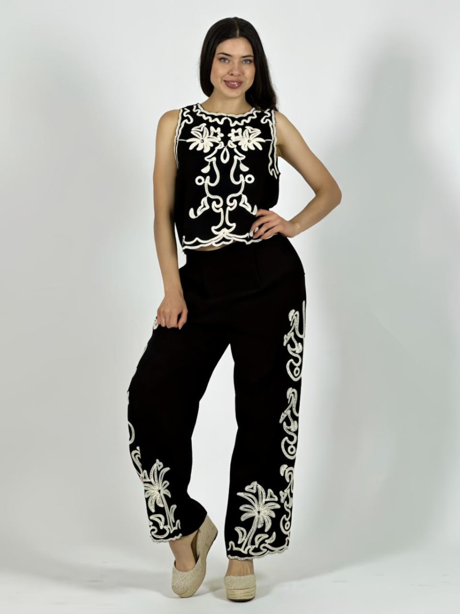 Conjunto de Lino Bordado A1-71