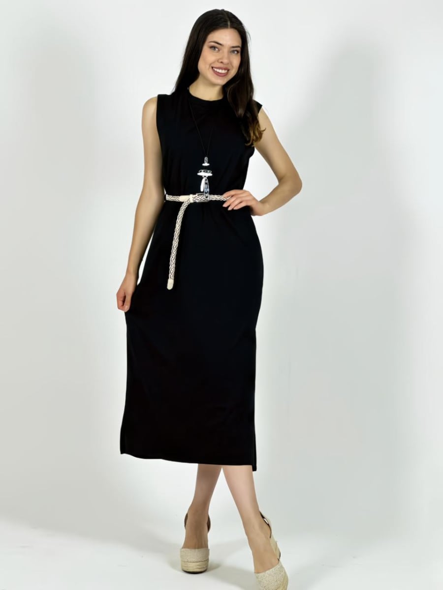 Vestido Algodon con Cinturon A3-8220