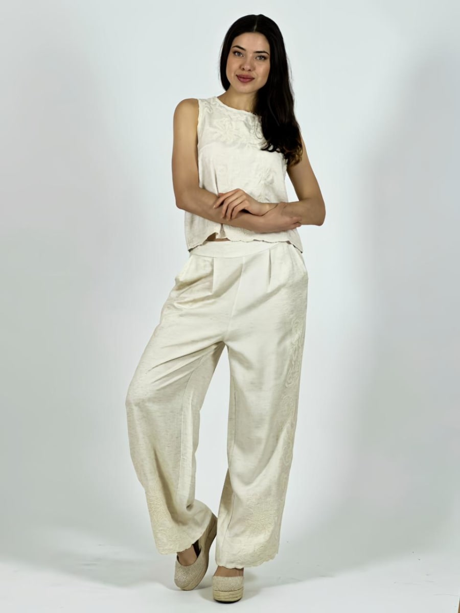 Conjunto de Lino Bordado A1-75