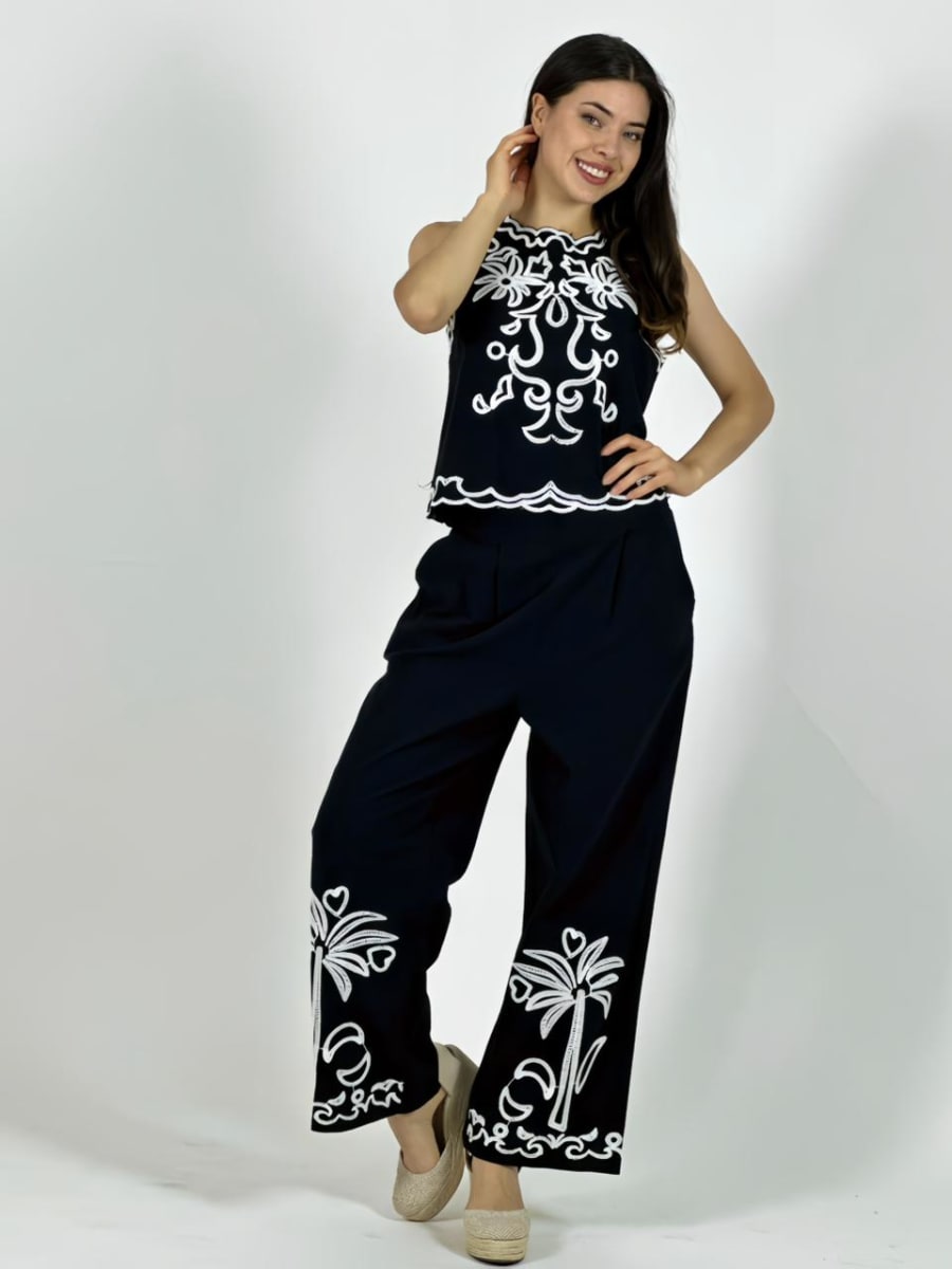 Conjunto de Lino Bordado A3-666