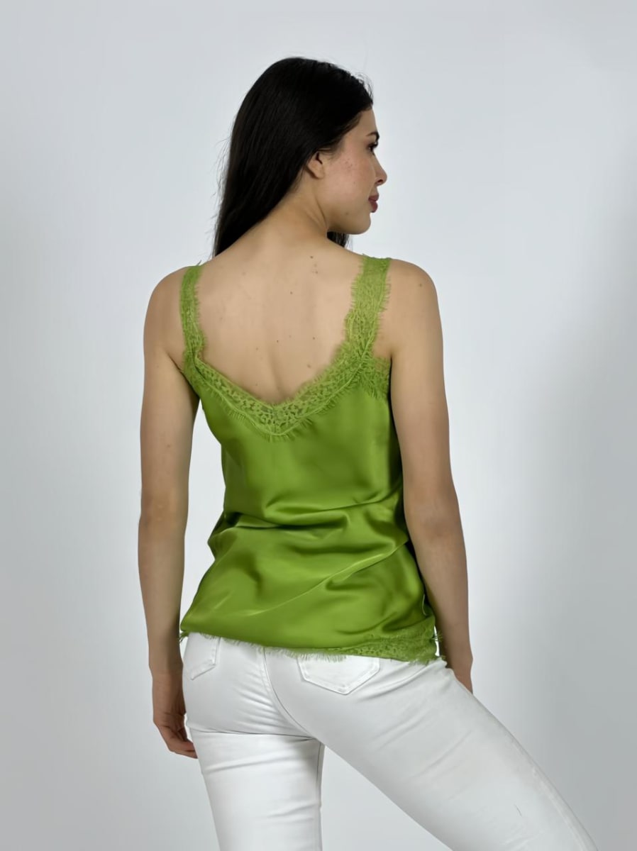 Polera Lencera Italiana Satin Gaza Tirantes A4-9419