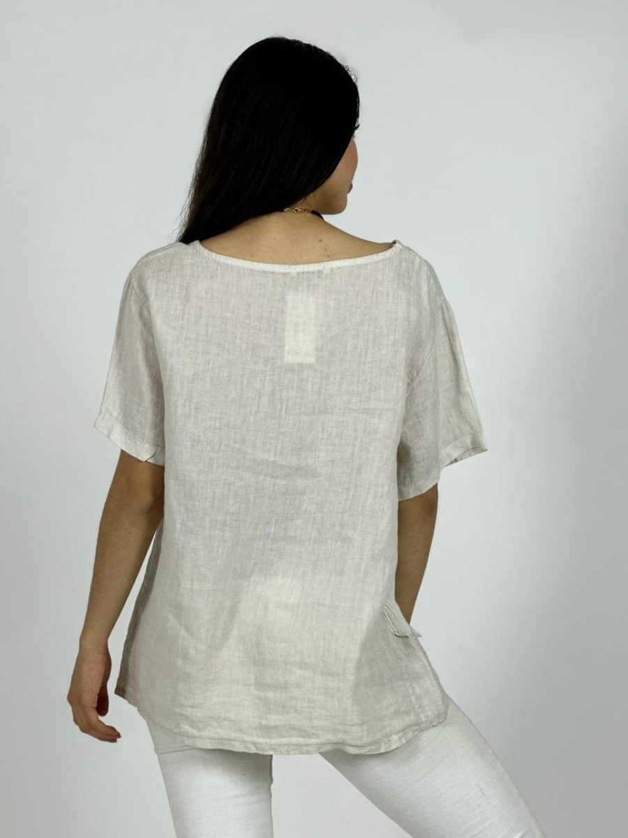 Polera Italiana Lino Costura Cruzada A1-233