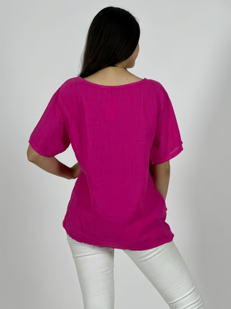 Polera Italiana Lino Costura Cruzada A1-238