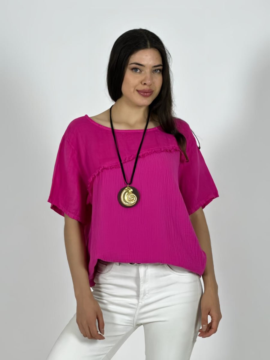 Polera Italiana Lino Costura Cruzada A1-236