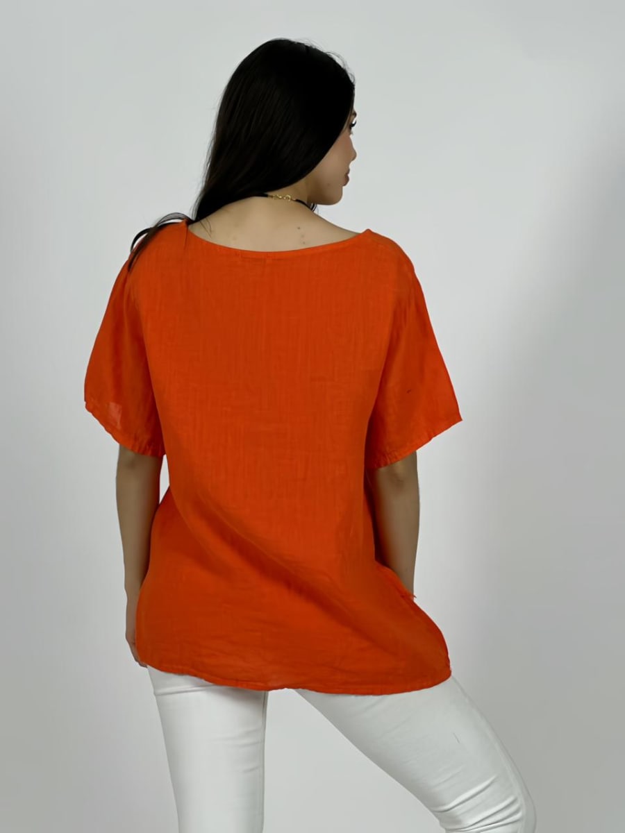 Polera Italiana Lino Costura Cruzada A1-2314