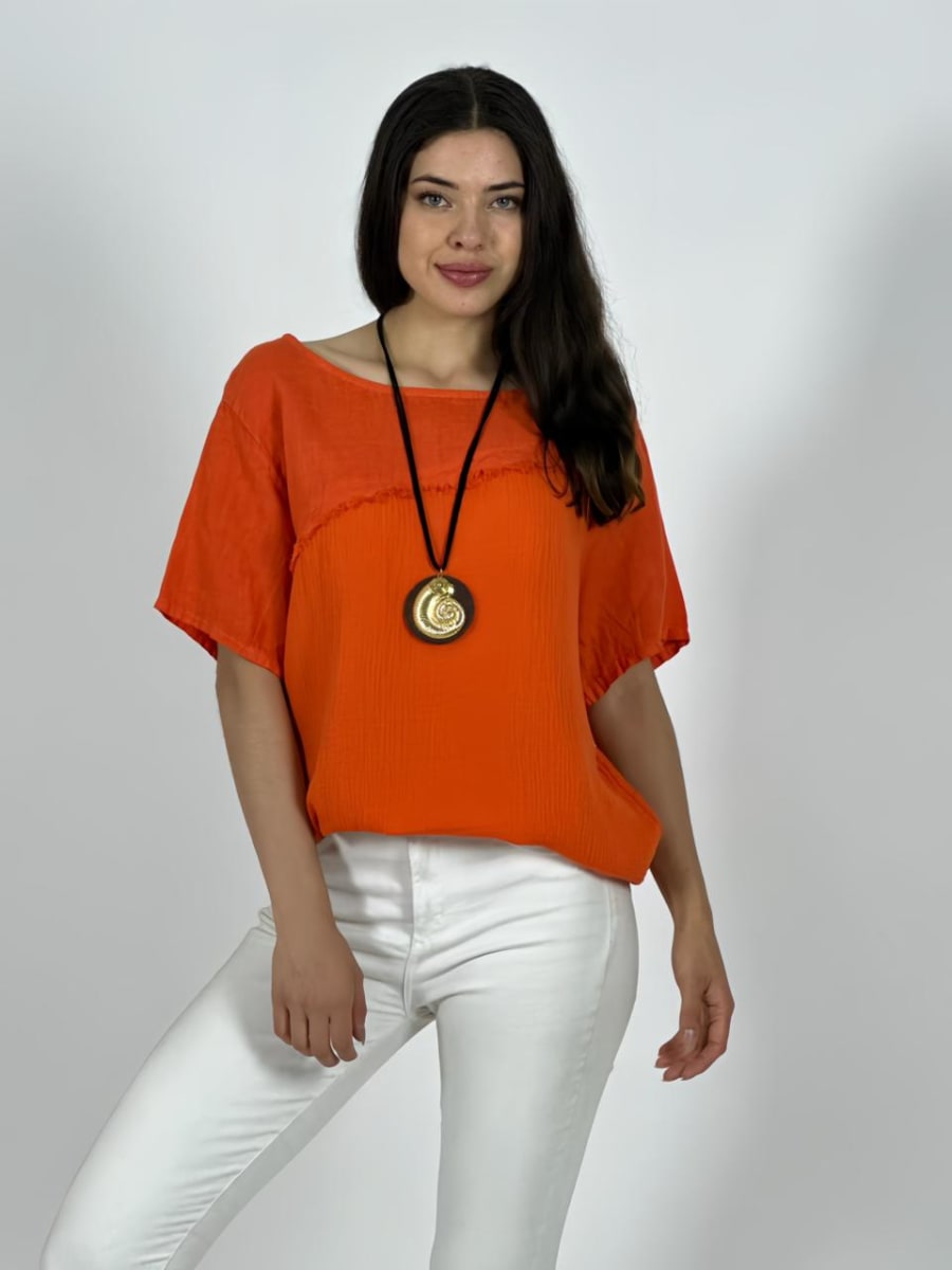 Polera Italiana Lino Costura Cruzada A1-2315