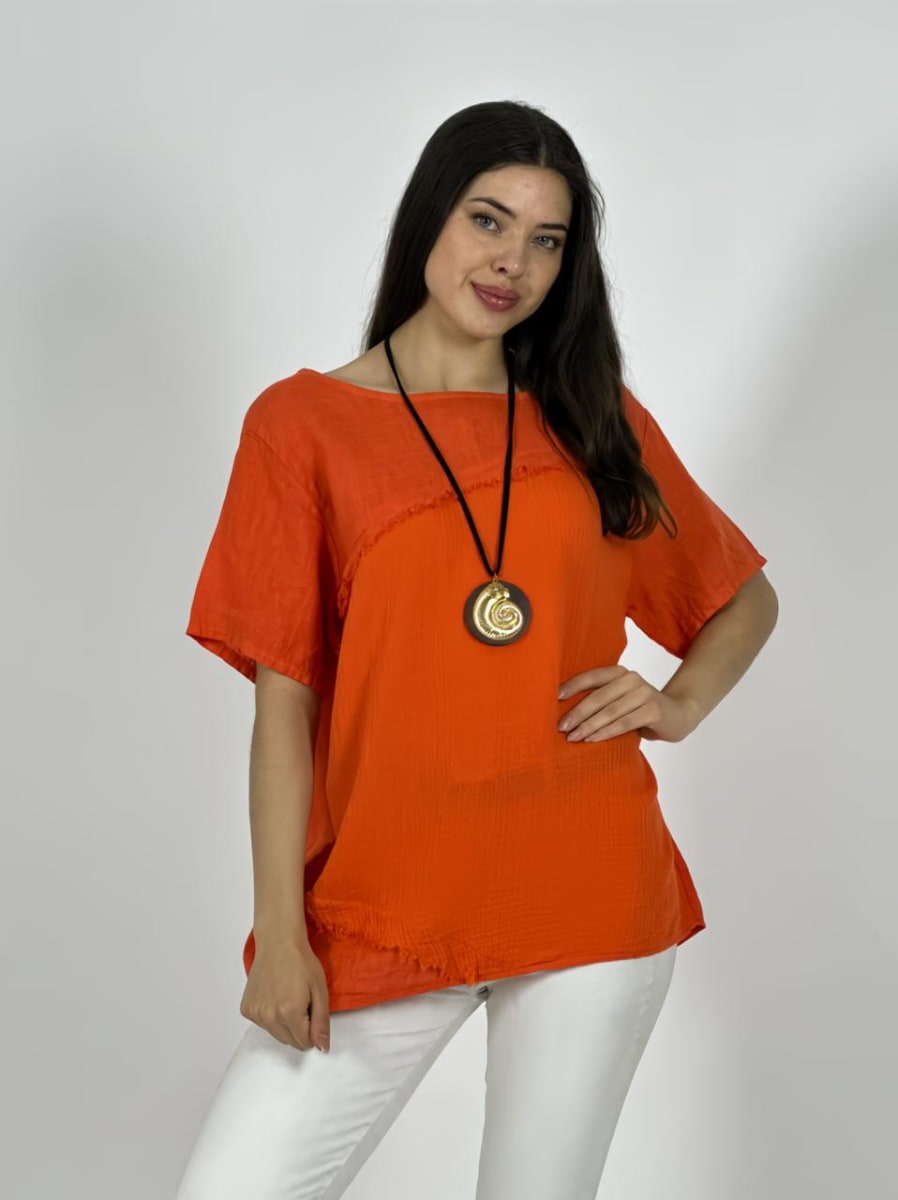 Polera Italiana Lino Costura Cruzada A1-2313