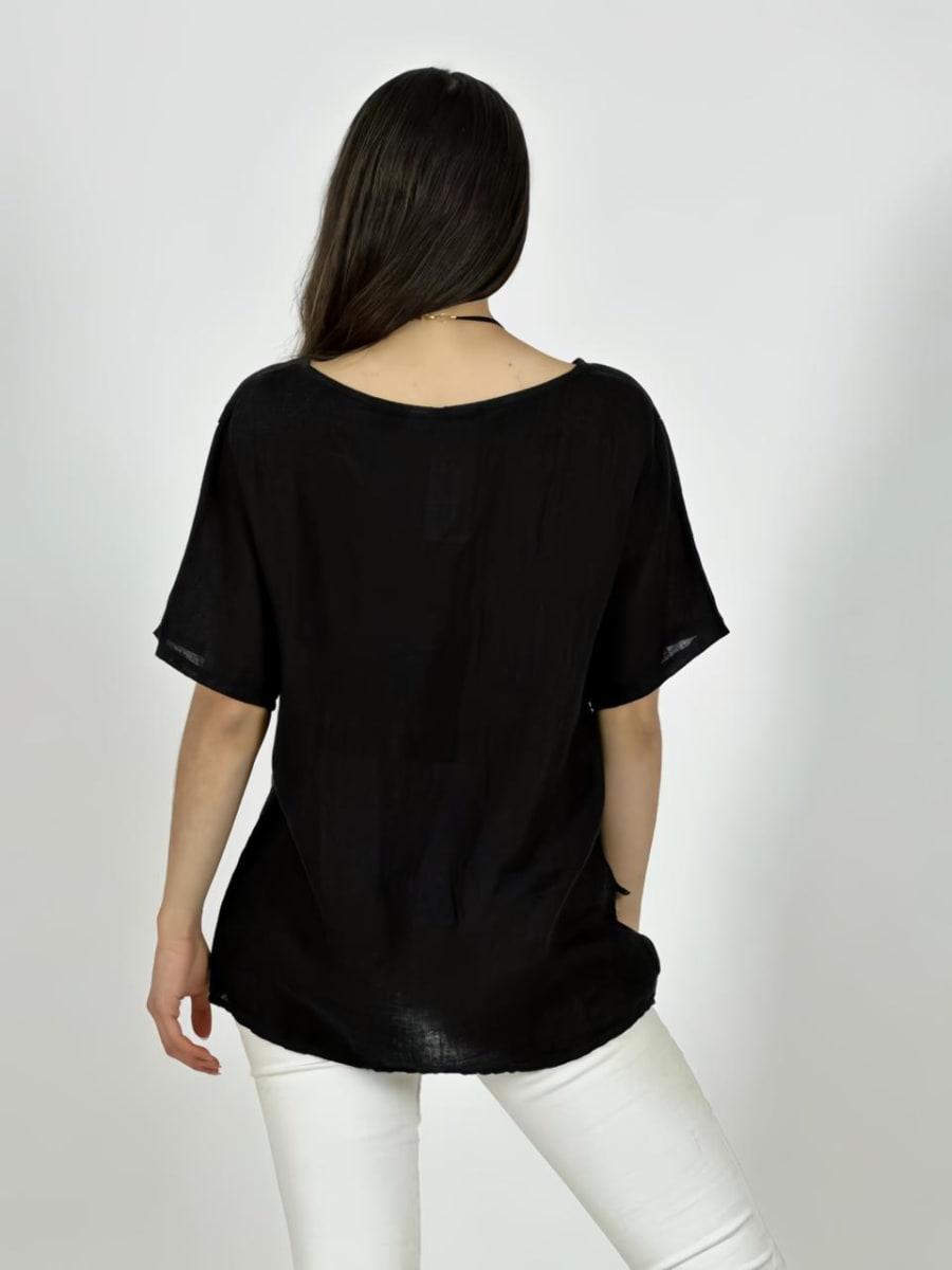 Polera Italiana Lino Costura Cruzada A1-2318