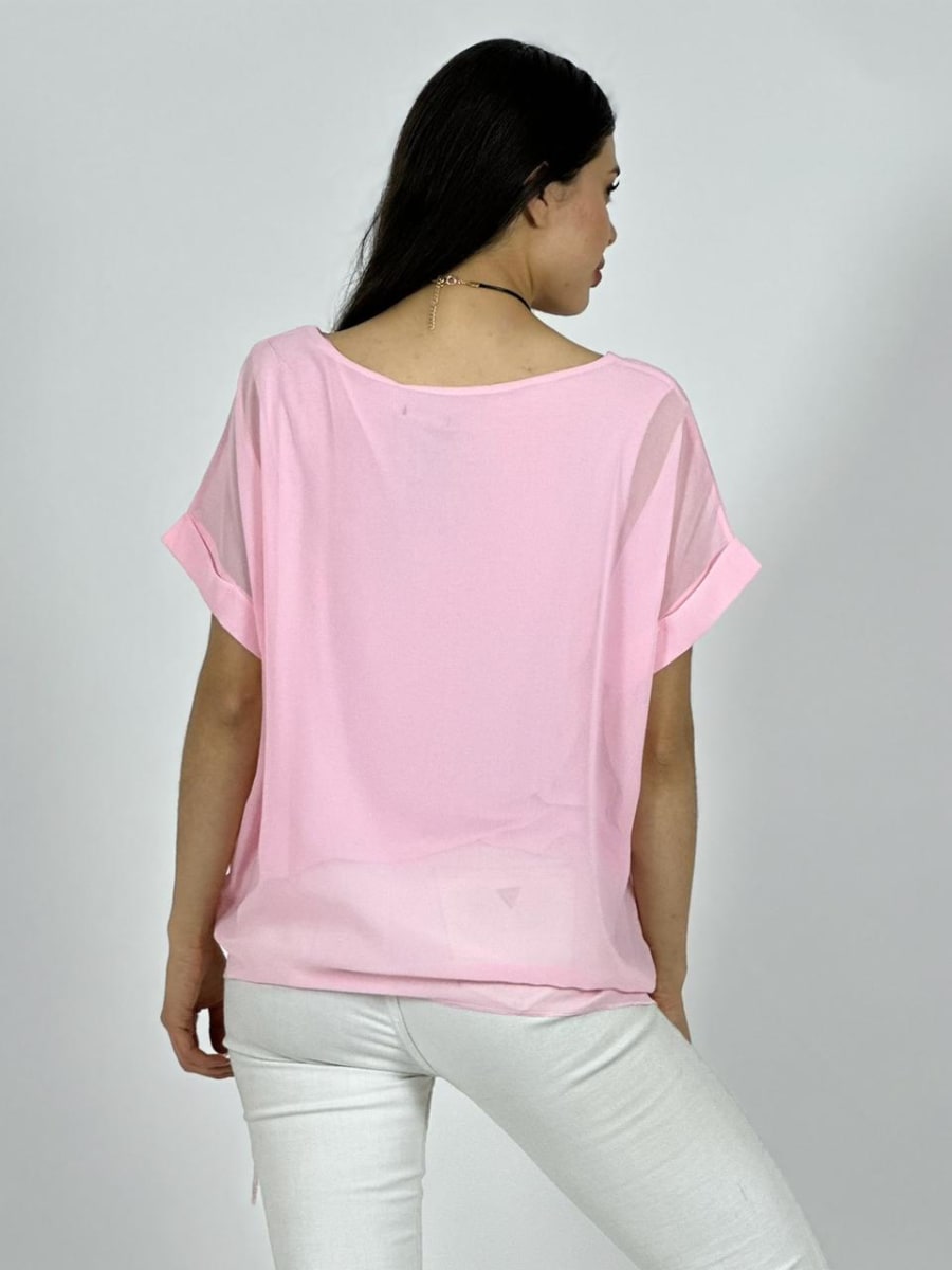 Blusa con Gaza Forrada Anudada A1-1211