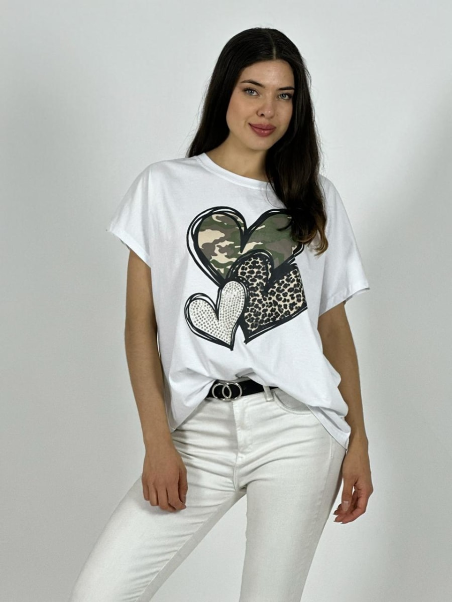 Polera Algodon Casual Triple Corazon A1-233