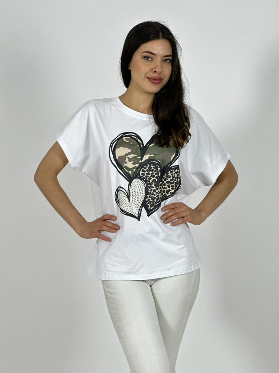 Polera Algodon Casual Triple Corazon A1-232