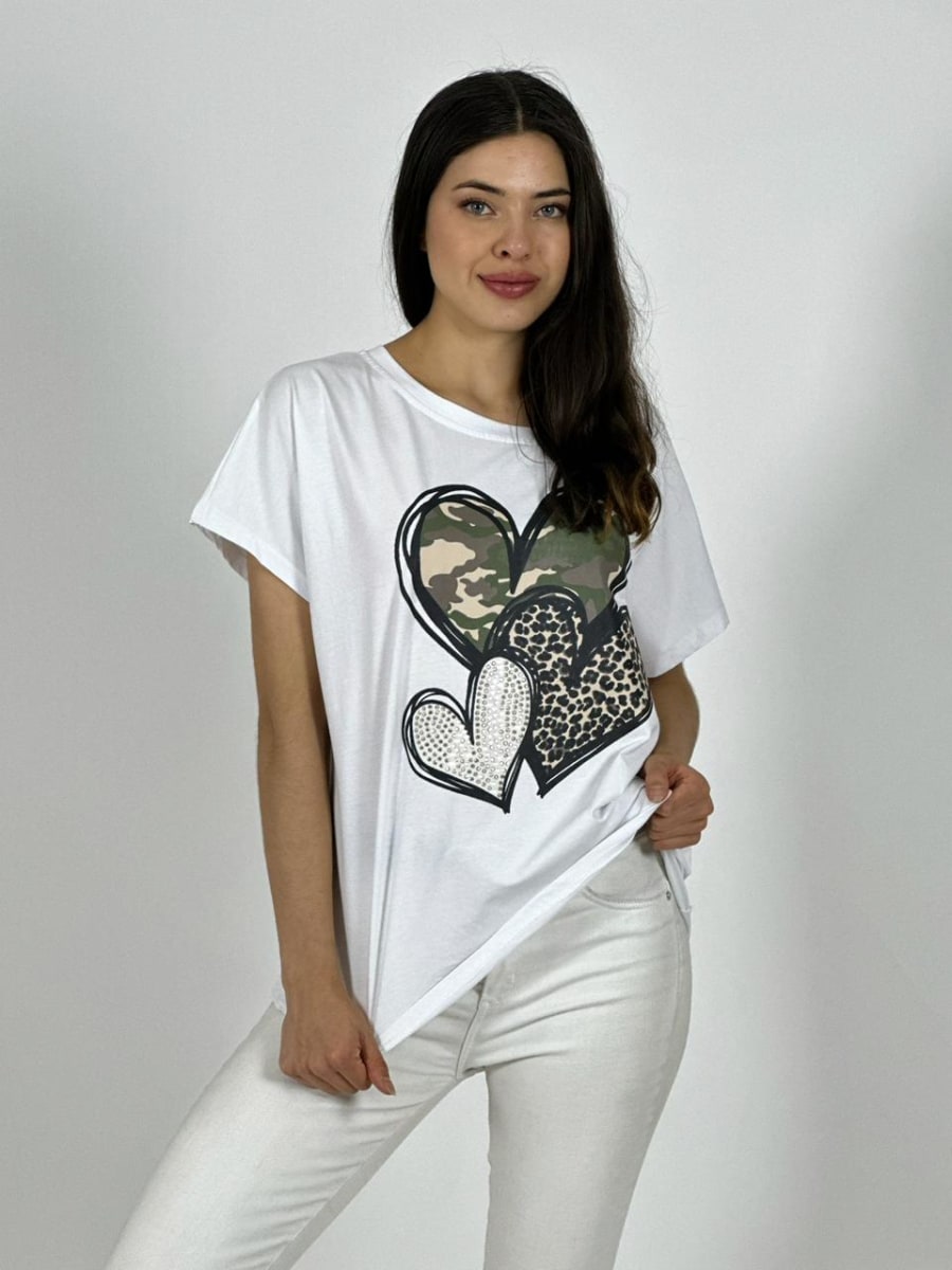 Polera Algodon Casual Triple Corazon A1-231