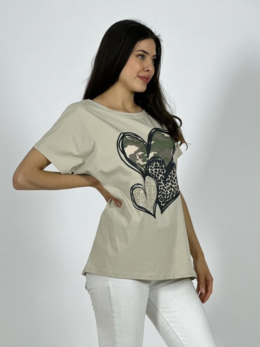 Polera Algodon Casual Triple Corazon A1-239