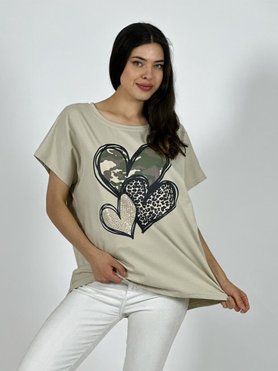 Polera Algodon Casual Triple Corazon A1-238