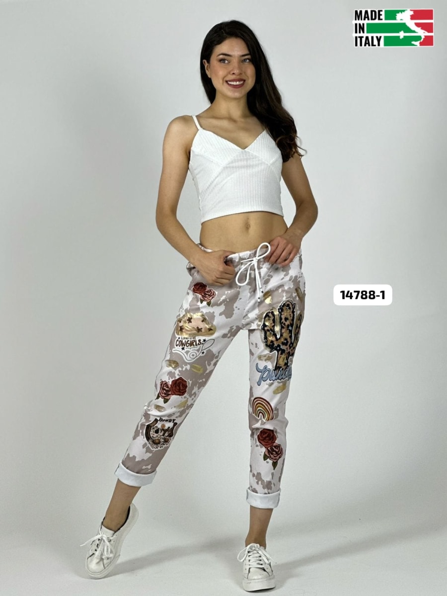 Jogger Italiano Viscosa Cactus PUNCHY A3-702